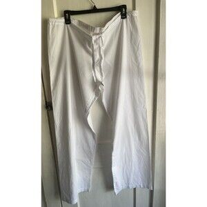 Victoria’s Secret Linen White Pants Flare 100% Cotton Relaxed Bottoms